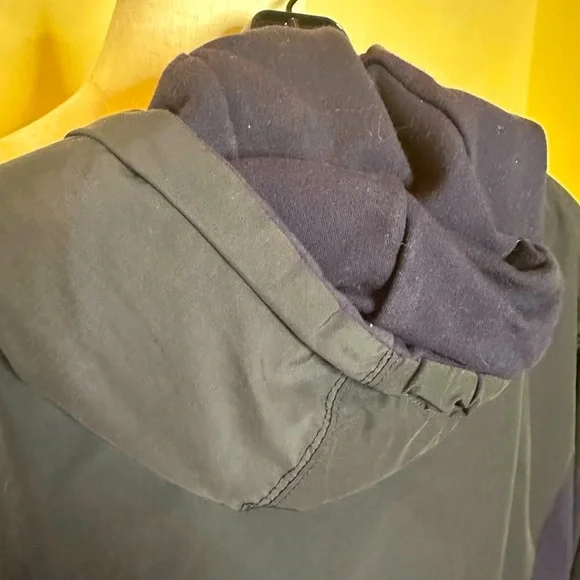 Faconnable Navy Blue Men's Hooded Windbreaker Jacket Size XL